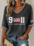 Women's 9.11 We Will Always Remember Print Top