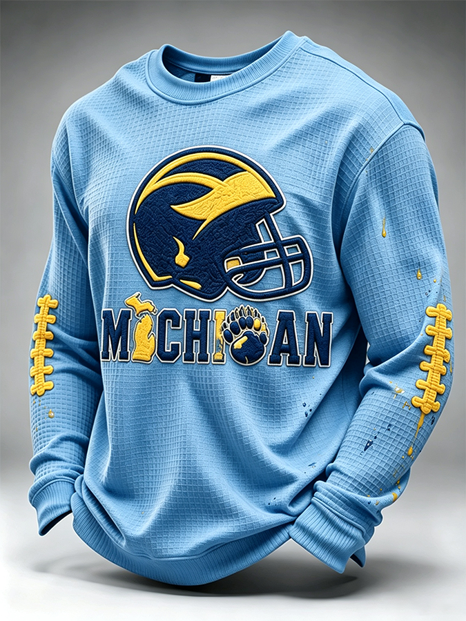 Men'S Football Enthusiast Sports Waffle Top