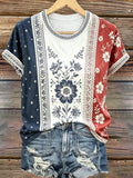 Women's casual retro American 250th  T-shirt