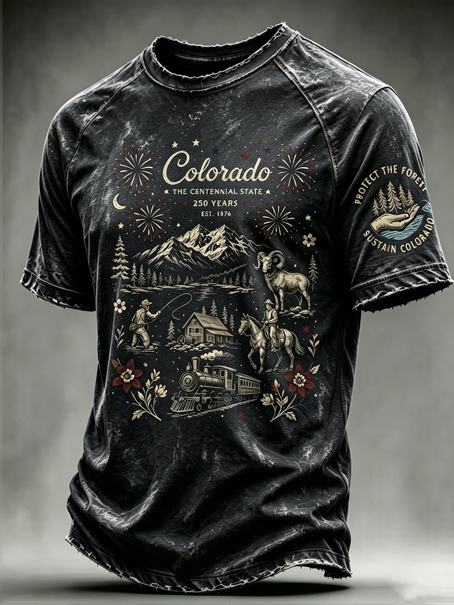 Men's Colorado Strong Print Short Sleeve T-Shirt