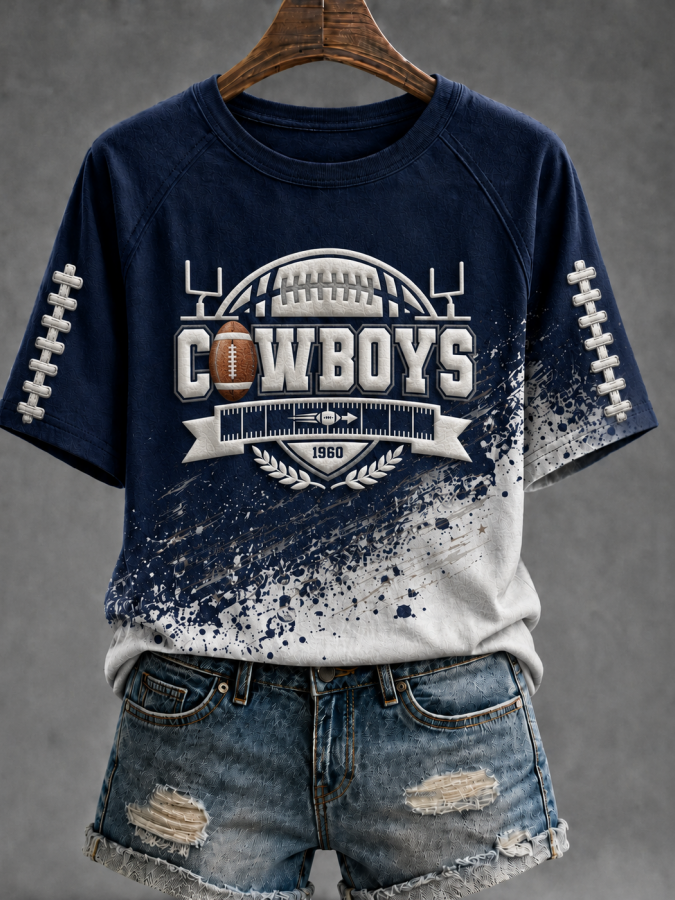 Women's Football Fans Printed Casual Tee