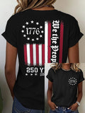 Women's Retro 250th Anniversary Print Casual T-Shirt