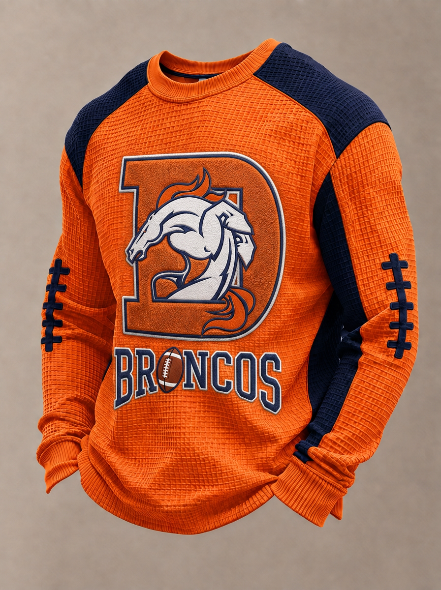 Men's Denver Broncos Football Logo Printed T-shirt