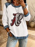 Women'S Football Printed Casual Long Sleeve Top