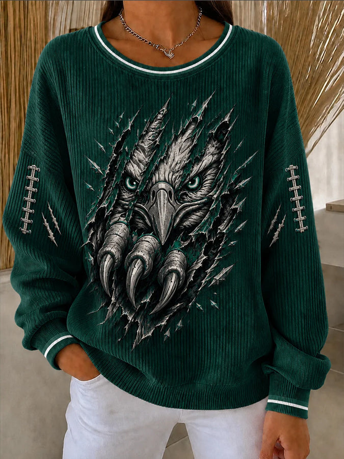 Women'S Football Print Casual Sweatshirt