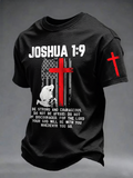 Mountain Cross In Memory Of The Fallen Short Sleeve Tee With Sleeve Cross Print