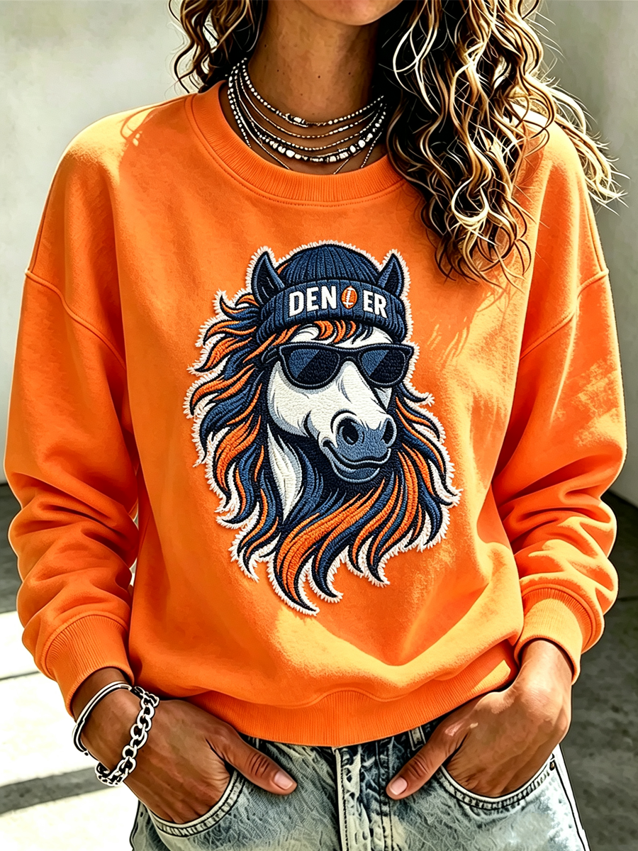 Women's Football Printed Casual Sweatshirt