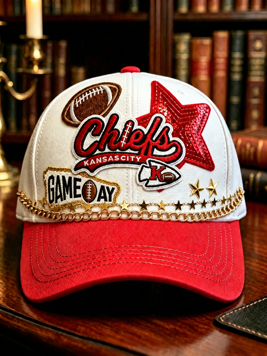 Neutral football printed casual hat