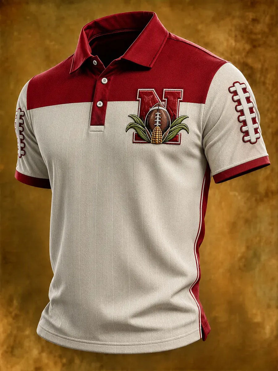Men'S Football Fan Printed Polo Shirt