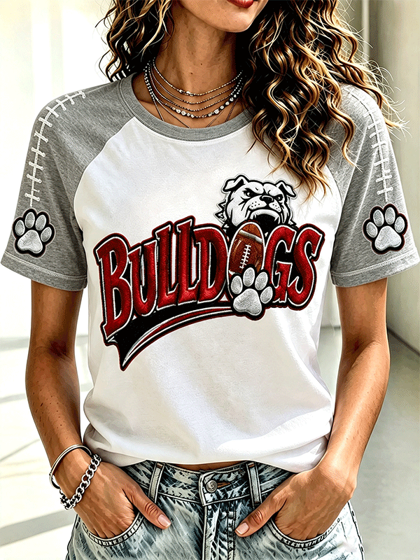 Women'S Sports Printed Round Neck T-Shirt