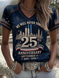 9.11 Never Forget Printed T-Shirts