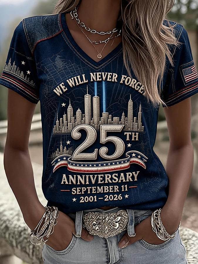 9.11 Never Forget Printed T-Shirts
