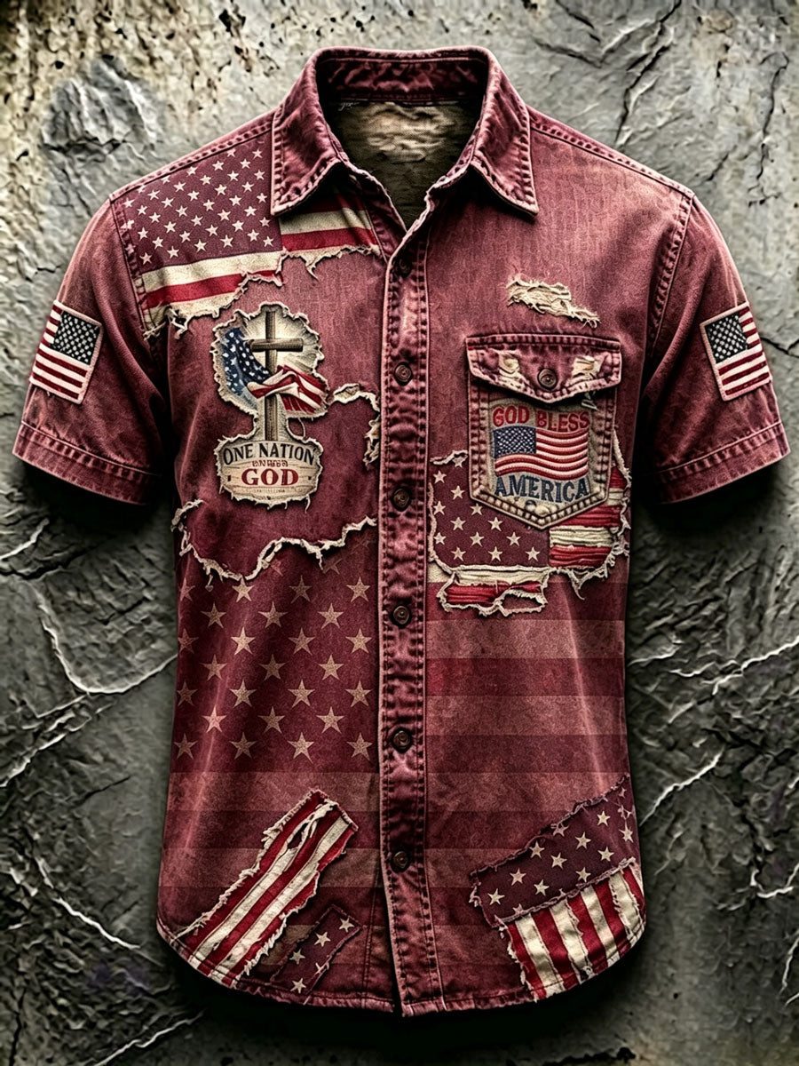 Men'S 250Th Anniversary National Faith Print  Shirt