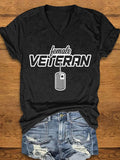 Women's "Female Veteran" Print T-Shirt