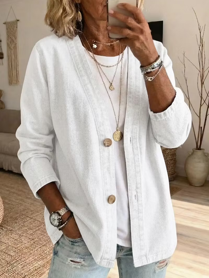 Women'S Solid Color Casual Cardigan
