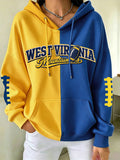 Women'S Football Print Hooded Sweatshirt
