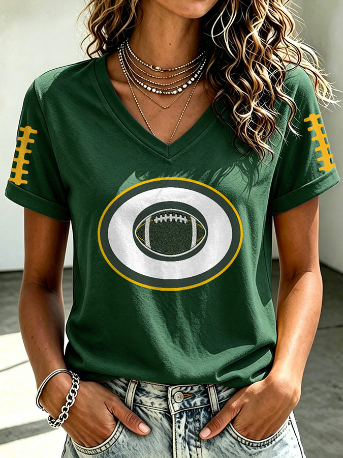 Women'S Football Print Short-Sleeve T-Shirt