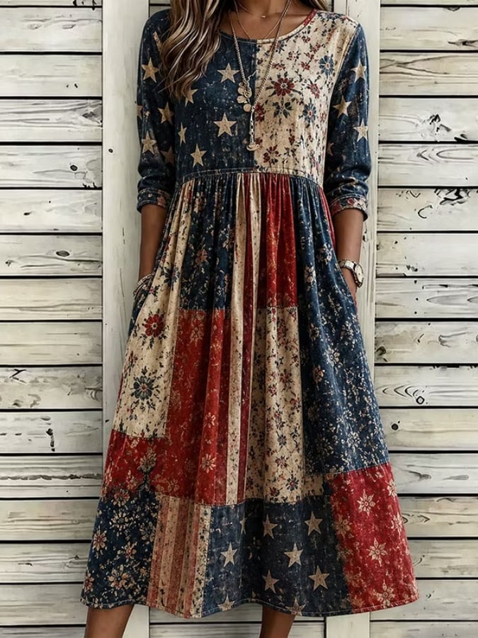 Women's America 250th Anniversary Cotton Linen Dress