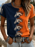 Women'S Casual Football Tie Dye Sports T-Shirt