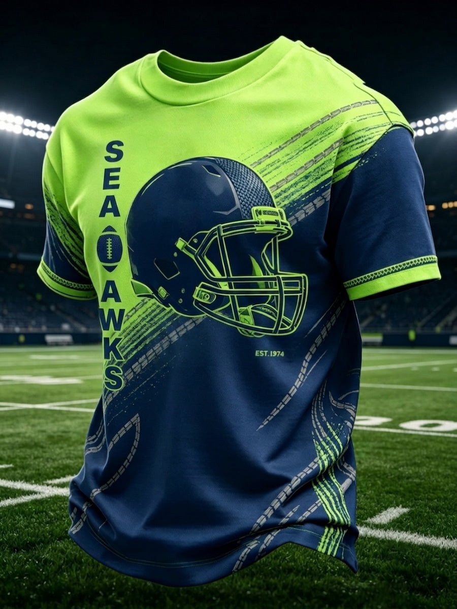 Men'S Football Game Print Casual T-Shirt
