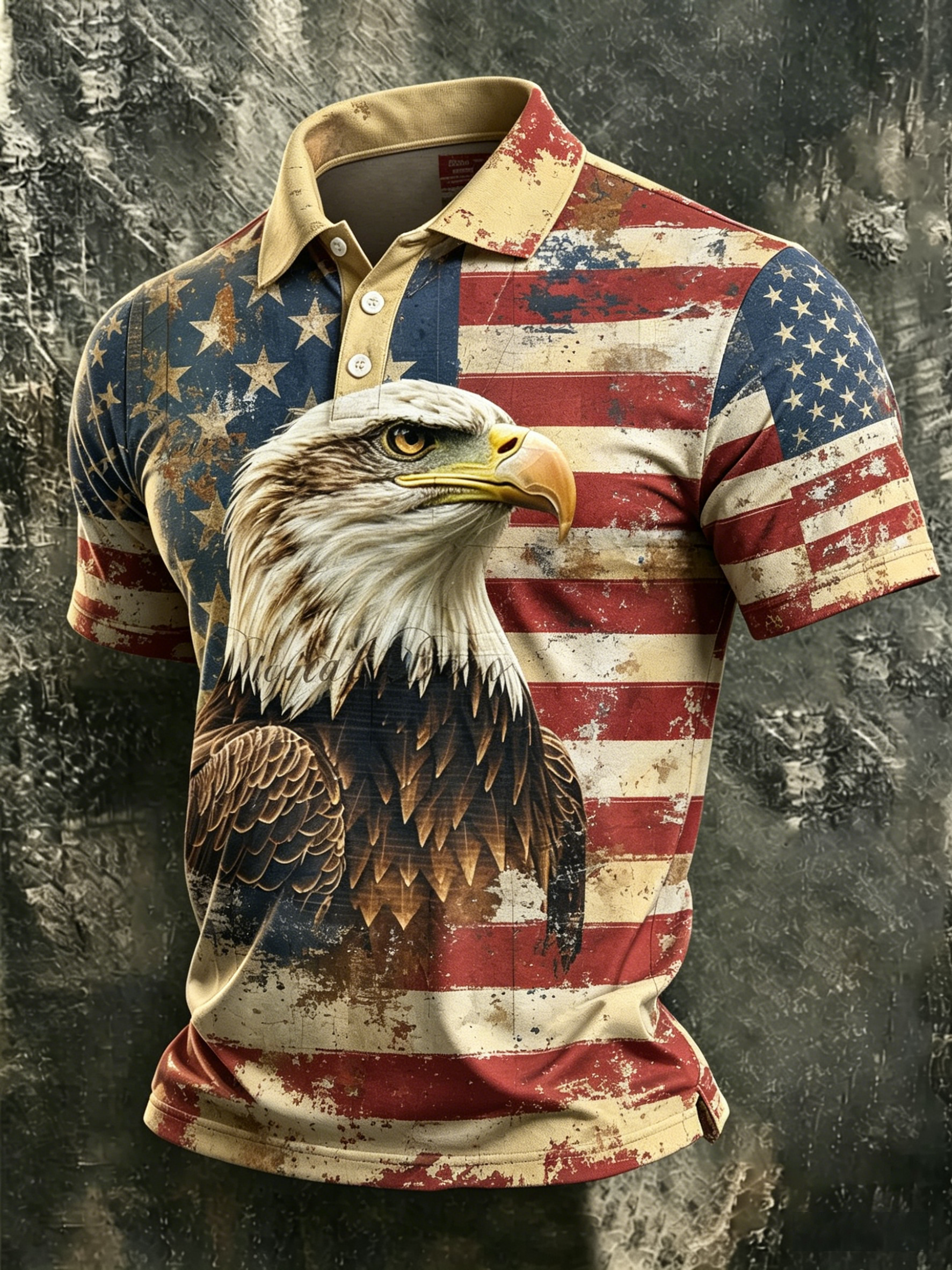 Men'S Casual 250Th Anniversary Celebration Of The Founding Of The United States, Geometric Personalized Printed Polo Shirt