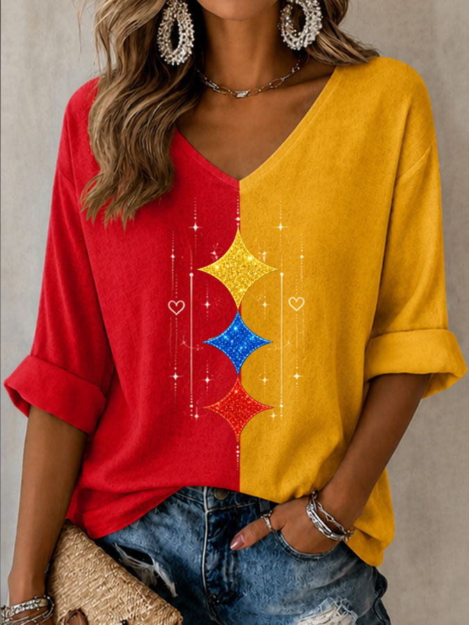 Women'S Football Print Top