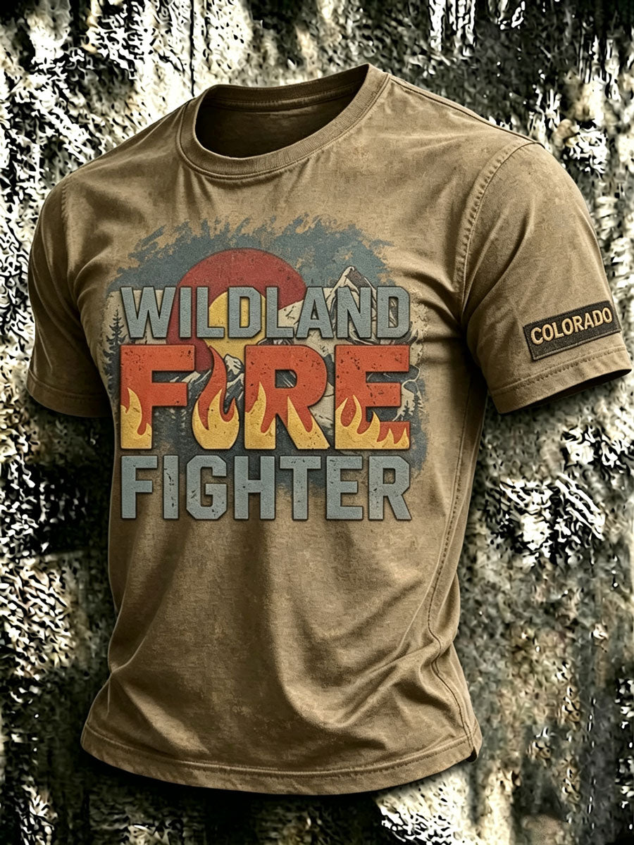Men'S Retro T-Shirt Paying Tribute To Colorado Firefighters