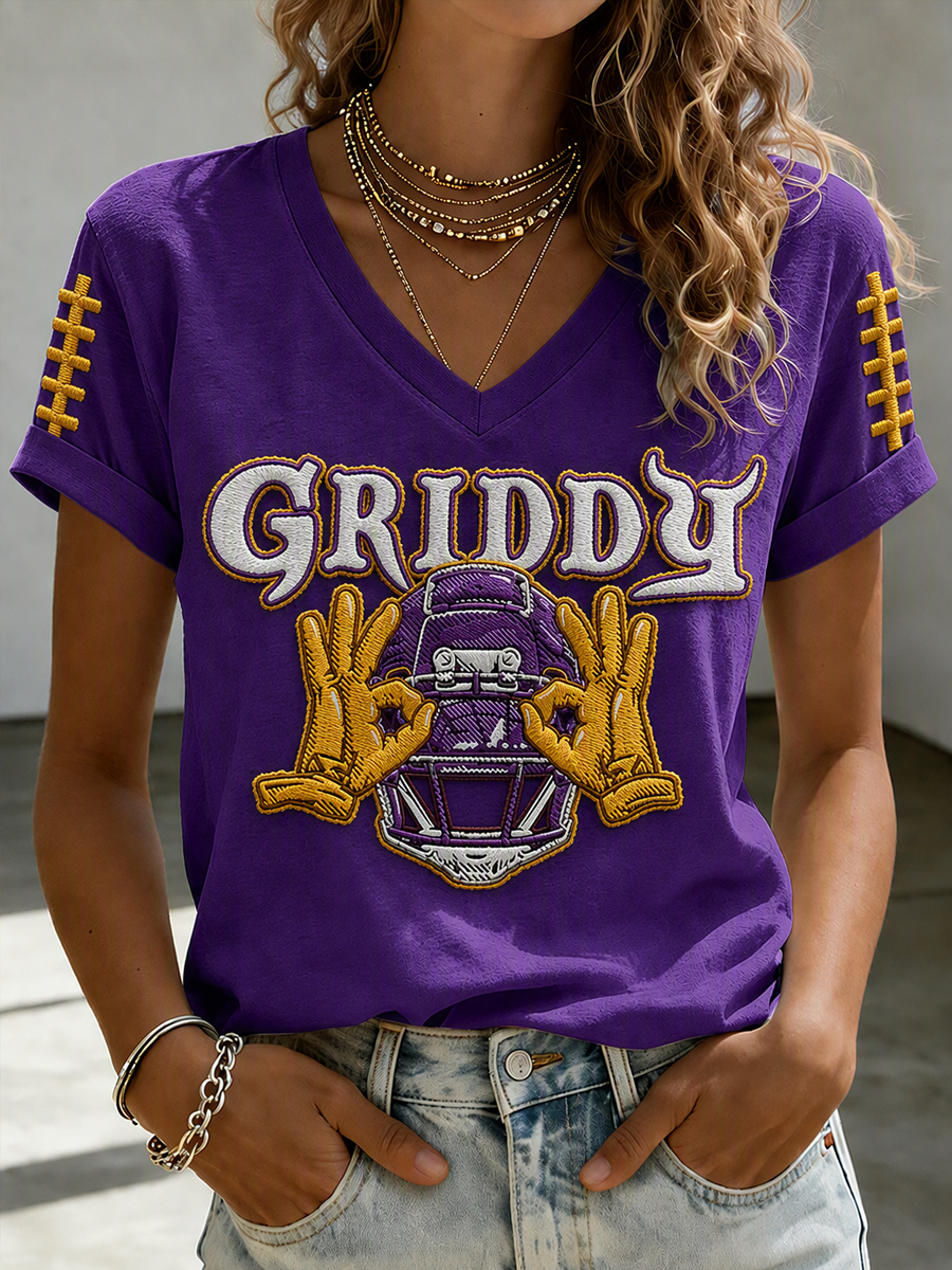 Women's Football Print Short-Sleeve T-Shirt