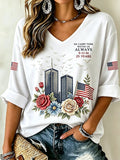 Women's Never Forget September 11 Print T-Shirt