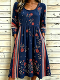 Women's Retro 250th Anniversary Flower Art Printed Dress