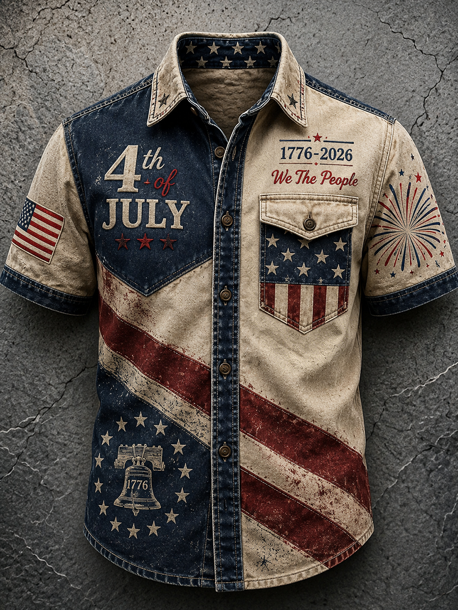 Men's 4th of July 1776 Liberty Bell Vintage Wash Shirt