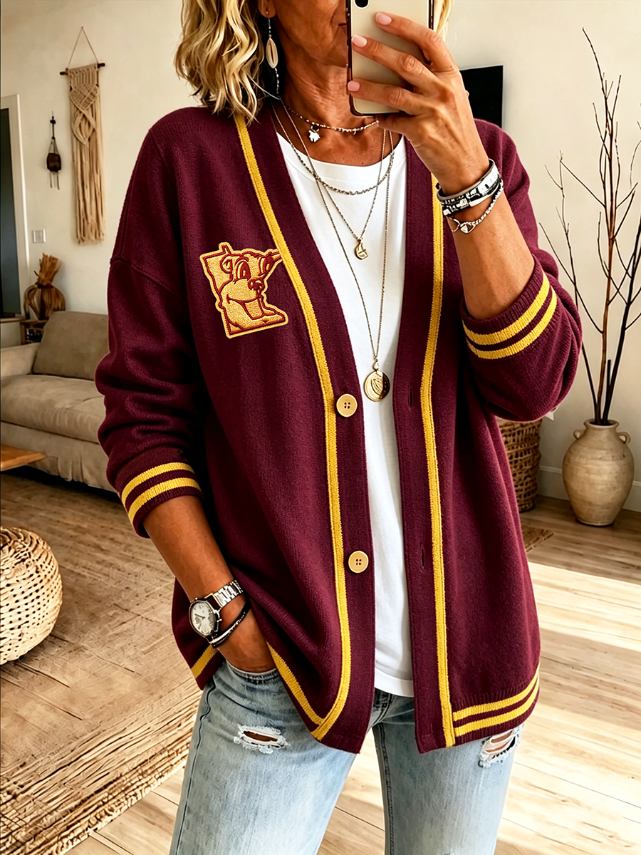 Women'S Football Fan Casual Cardigan Top