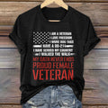 Women's Proud Female Veteran Casual T-Shirt