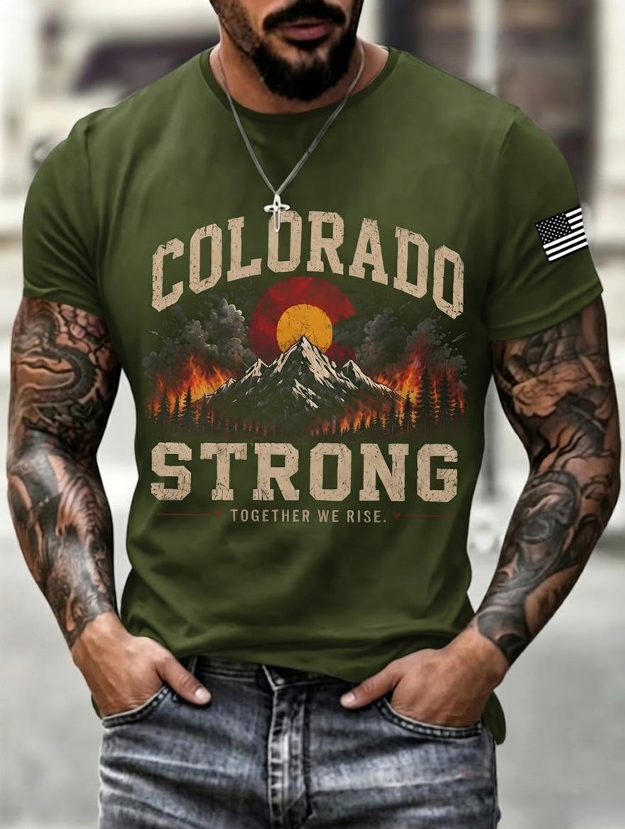 Men'S Colorado Strong Print Short Sleeve T-Shirt