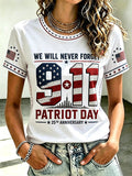 Women's 9.11 Never Forget Printed Casual Tops