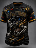 Men's American Football Fan Memorial Print T-Shirt
