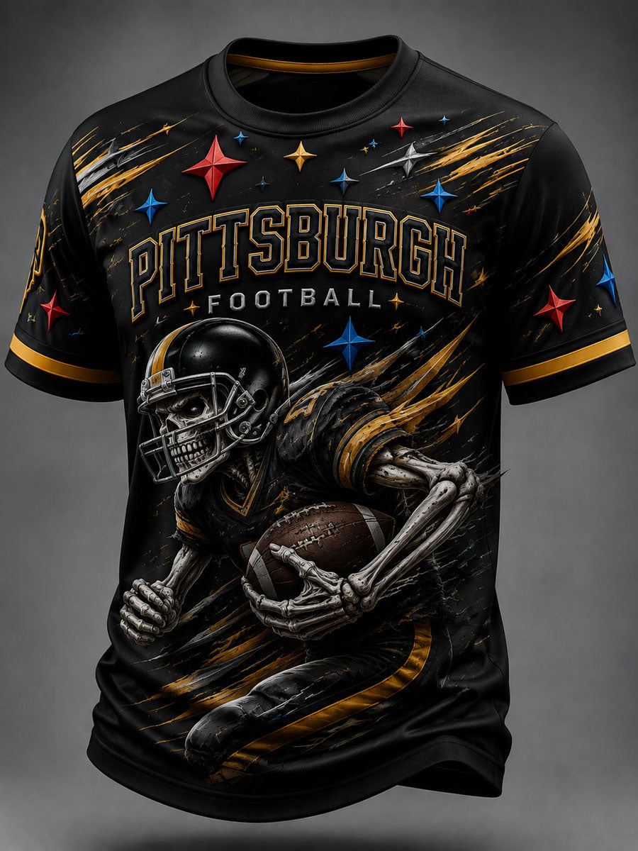 Men's American Football Fan Memorial Print T-Shirt