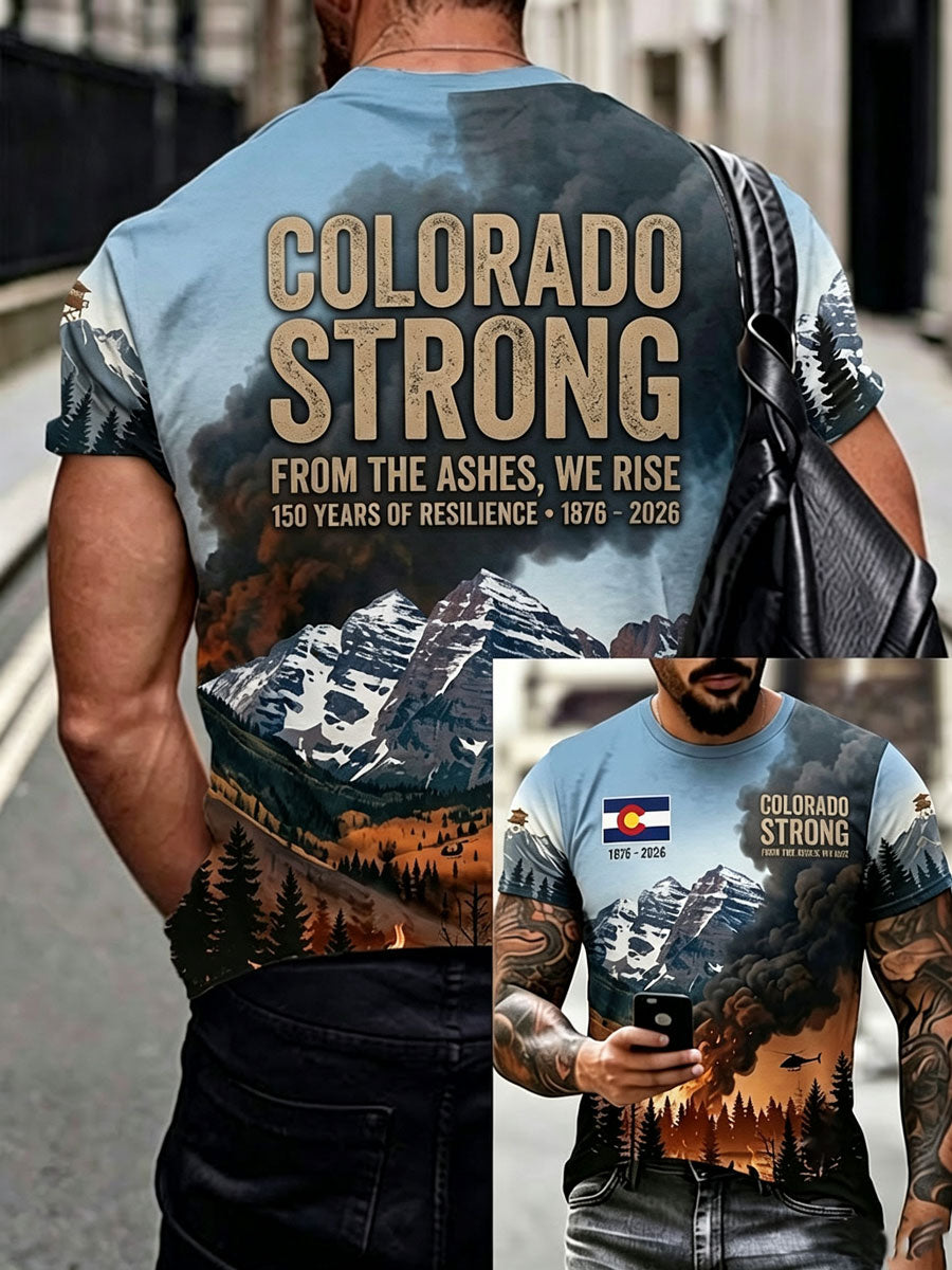 Men's Colorado Strong Print Short Sleeve T-Shirt