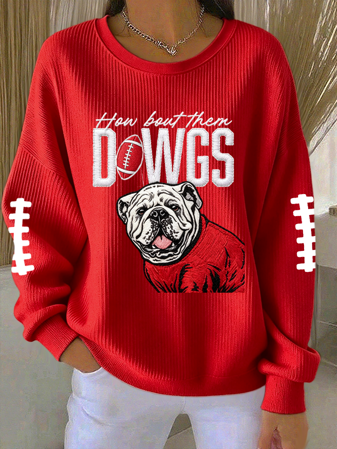 Women'S Football Print Casual Sweatshirt