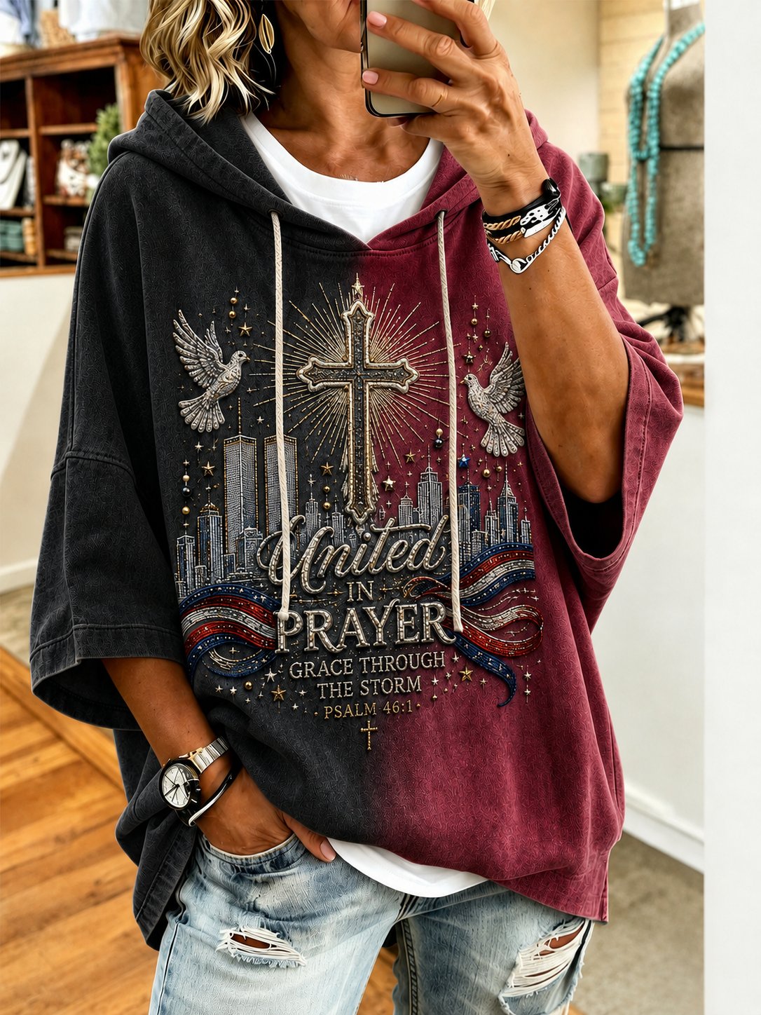 Women's 9/11 Casual Print Hoodie