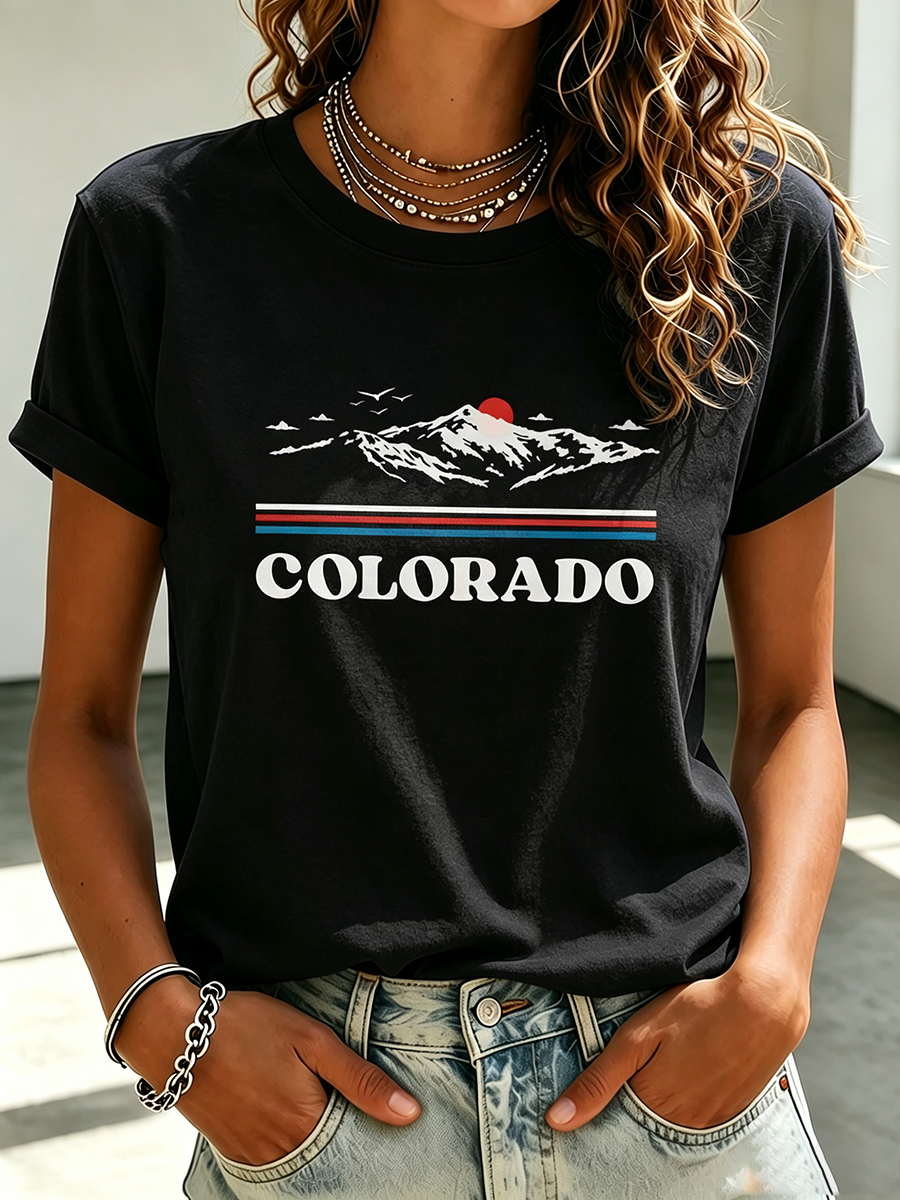 Women'S Colorado Strong Printed Casual T-Shirt