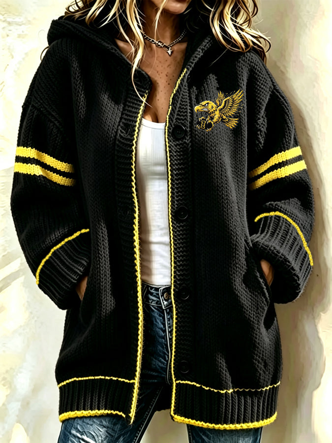 Women's Football Printed Casual Cardigan
