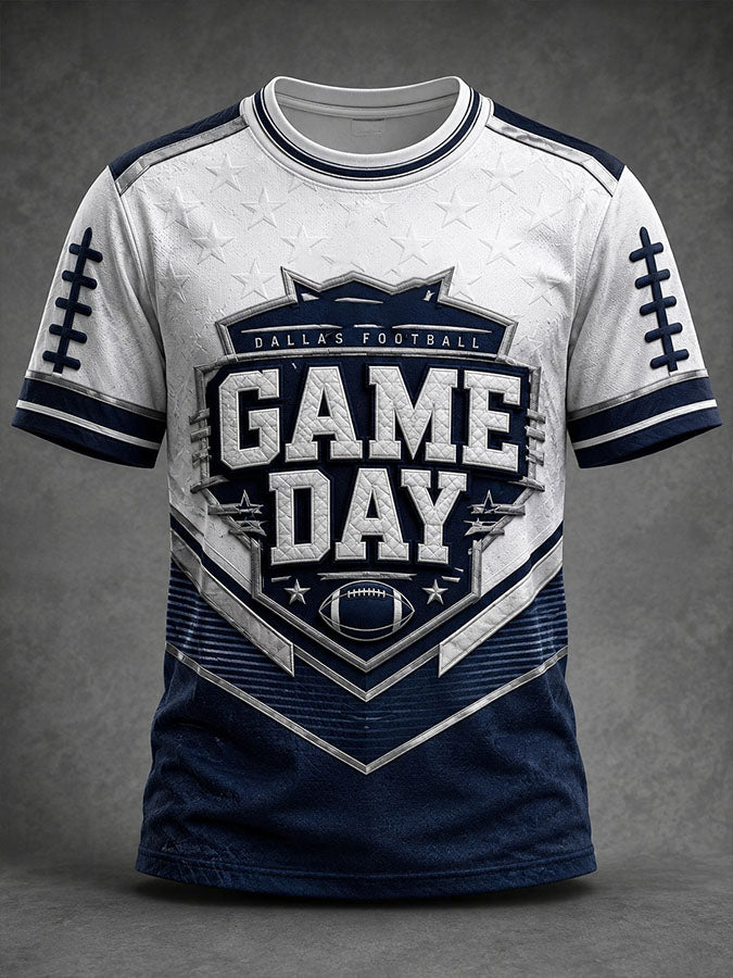 Men's Football Game Day Printed T-shirt