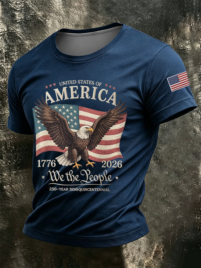 Men'S America Flag Printed Casual T-Shirt