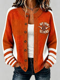 Women's American football knit cardigan