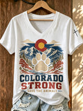 Women'S Colorado Strong Printed V-Neck T-Shirt