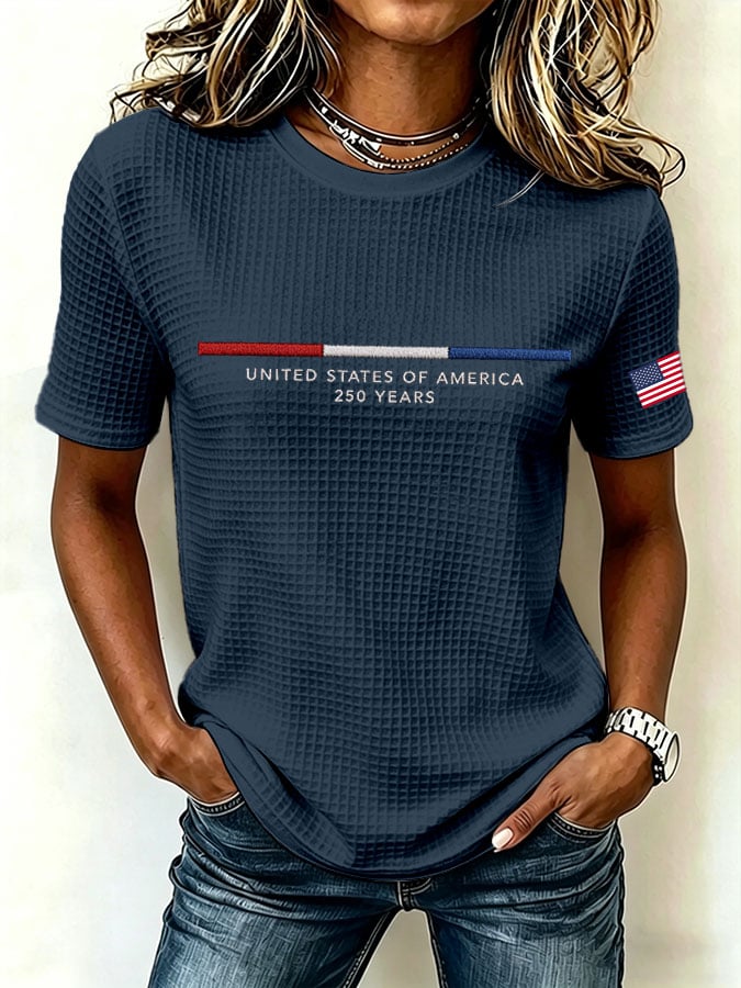 Women's United States 250TH Anniversary Print Waffle T-shirt