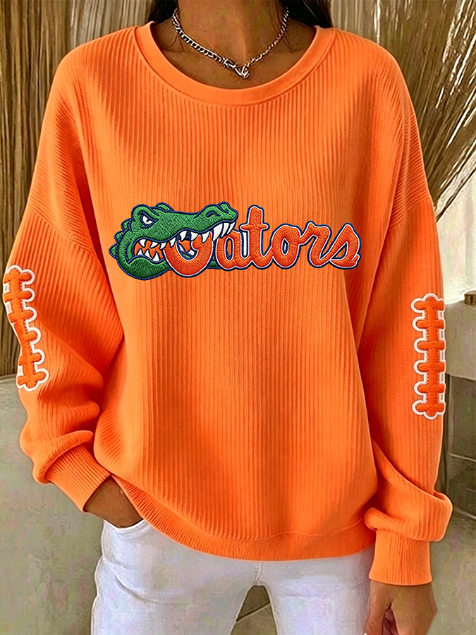 Women'S Football Print Casual Sweatshirt