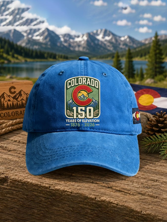 Retro Colorado 150 Years Of Elevation 1876-2026 Print Baseball Cap