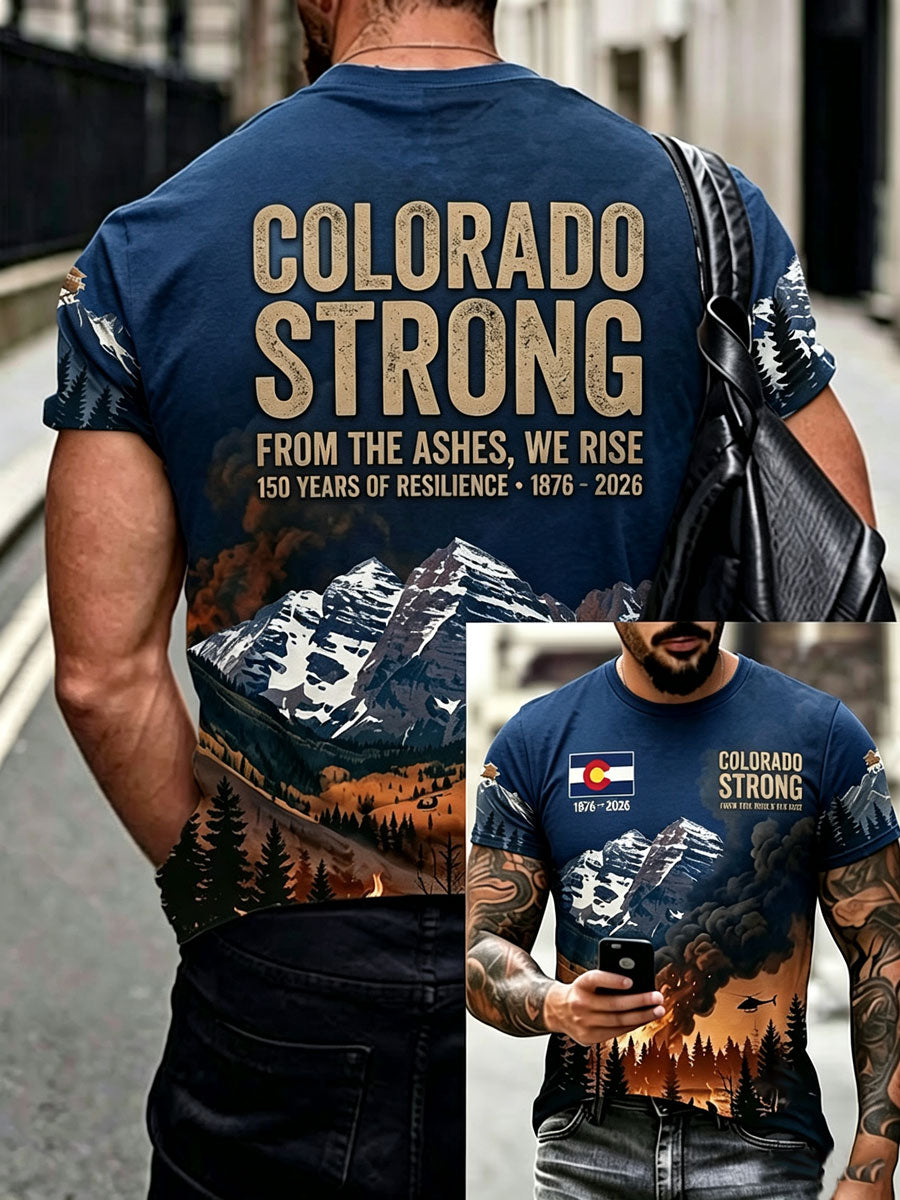 Men's Colorado Strong Print Short Sleeve T-Shirt